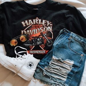 SOLD Vintage Cropped Harley Tee